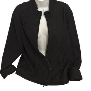 Della Spiga Italy black wool Jacket Pockets Size L